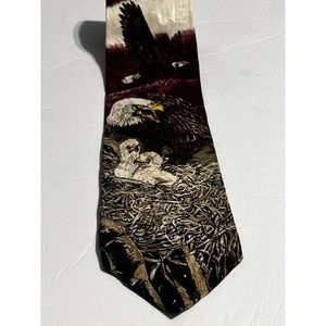 1995 Endangered Species Master Of The Sky100% Silk Necktie By Marc Dennis